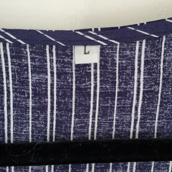 Blue and White Striped Jumpsuit. - Picture 3 of 8